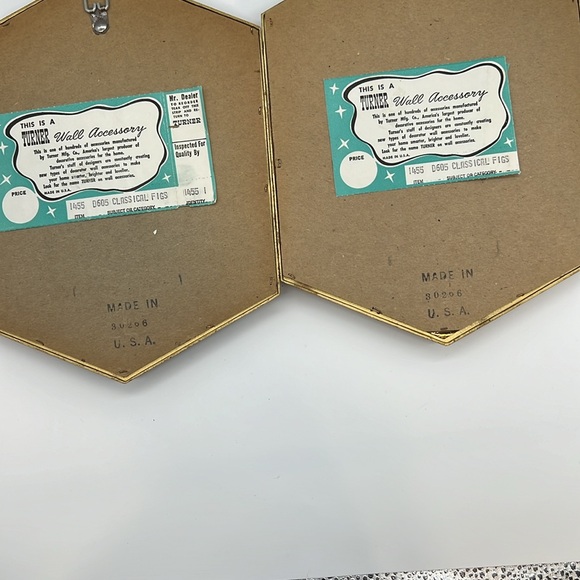 Vintage Art-Turner Wall Accessory -Classical Figures 1455-Antique Gold Set Of 2 - Picture 2 of 4